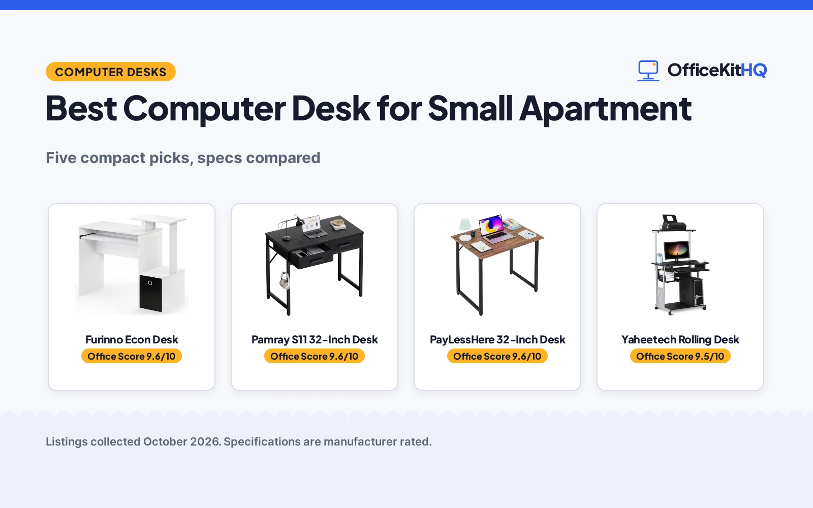 Best Computer Desk for Small Apartment (2026): 5 Picks Compared