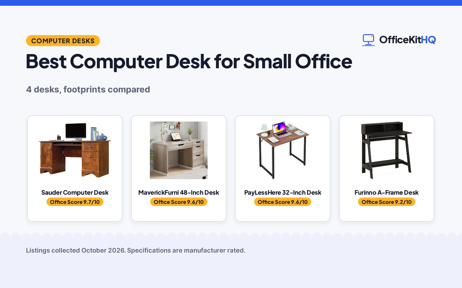 Best Computer Desk for Small Office (2026): 4 Desks Compared
