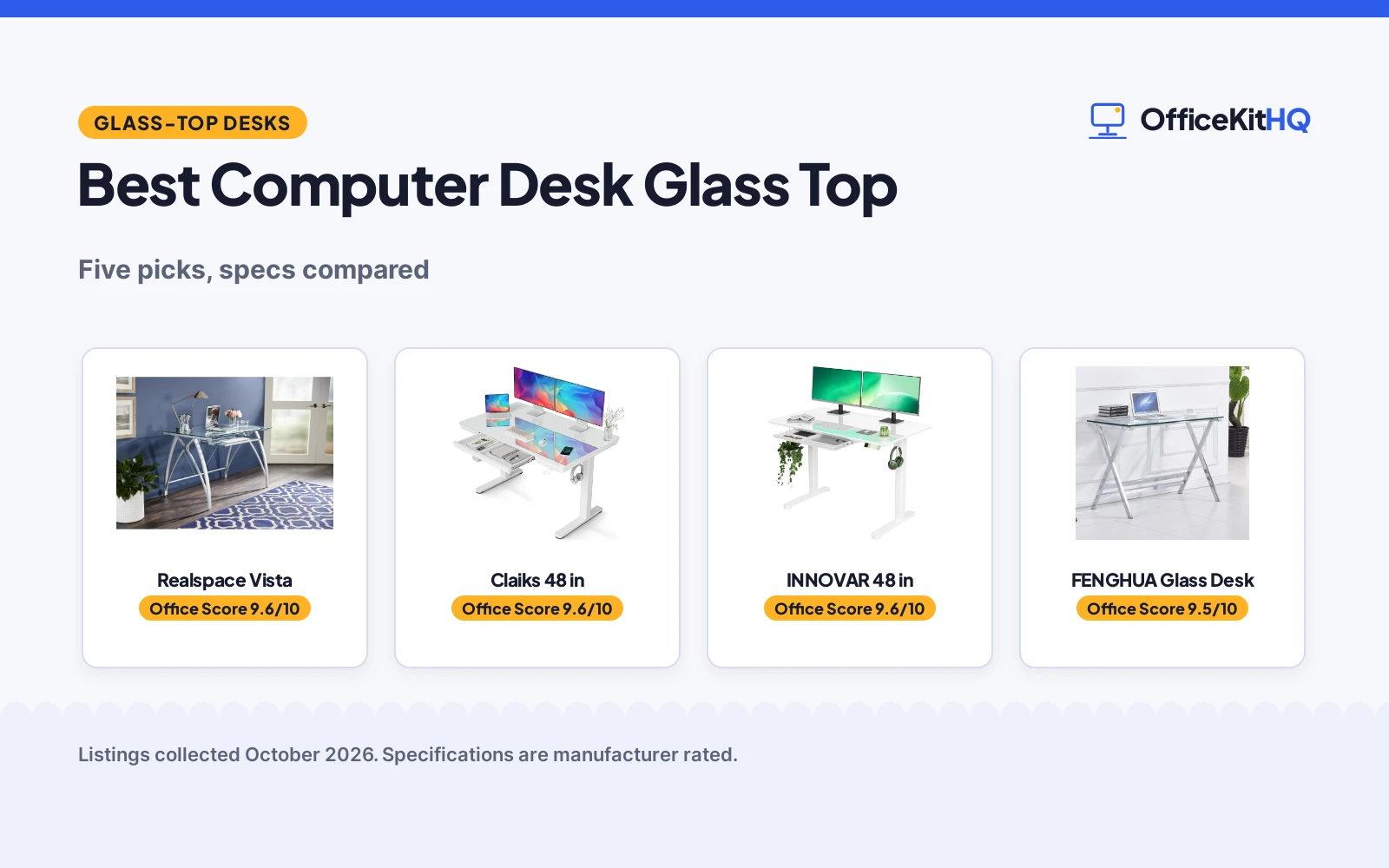 Best Computer Desk Glass Top (2026): 5 Picks Compared