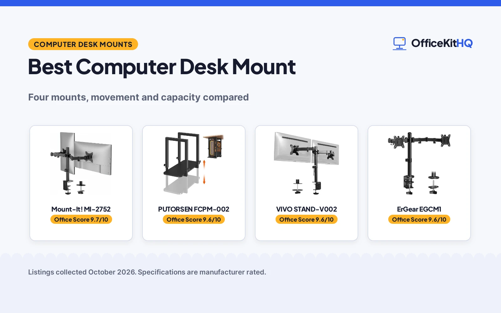 Best Computer Desk Mount (2026): 4 Mounts Compared