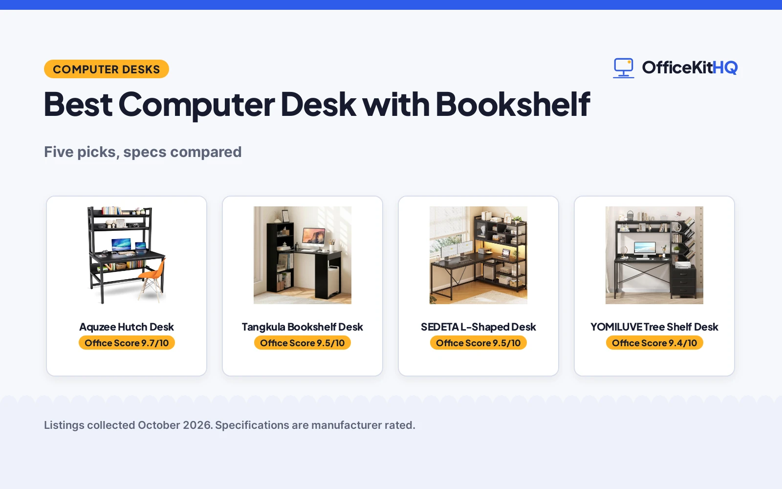 Best Computer Desk with Bookshelf (2026): 5 Desks Compared
