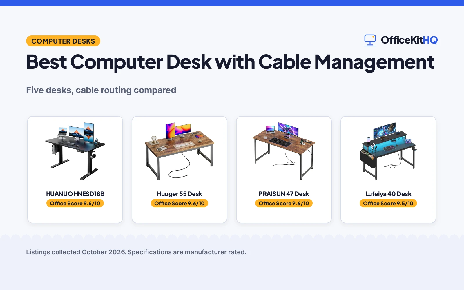 Best Computer Desk with Cable Management (2026): 5 Picks Compared