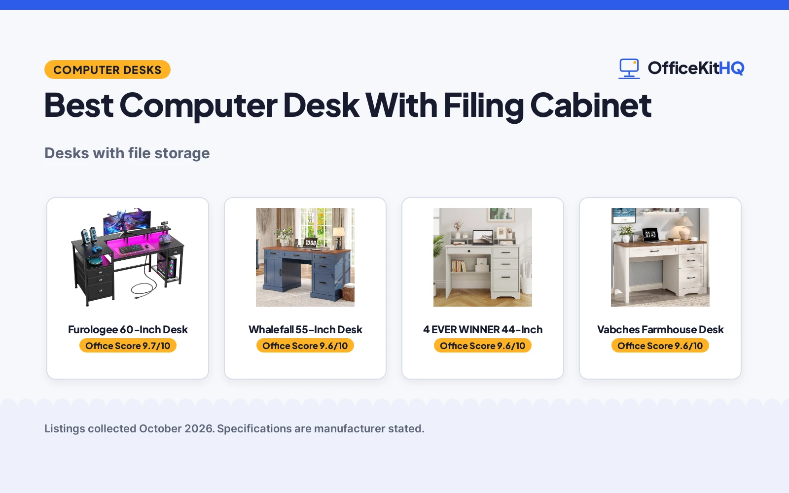 Best Computer Desk With Filing Cabinet (2026): 5 Compared
