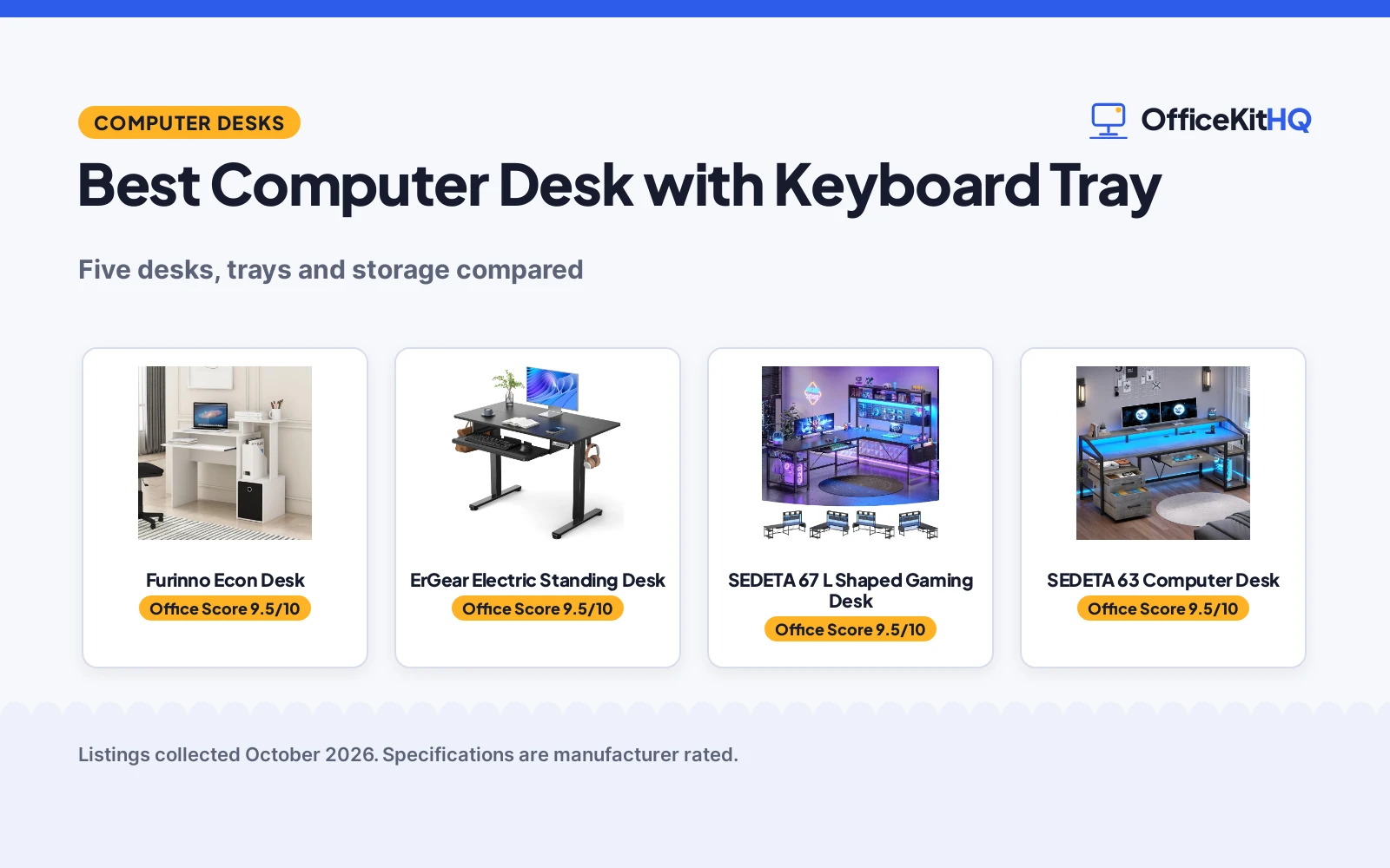 Best Computer Desk with Keyboard Tray (2026): 5 Compared