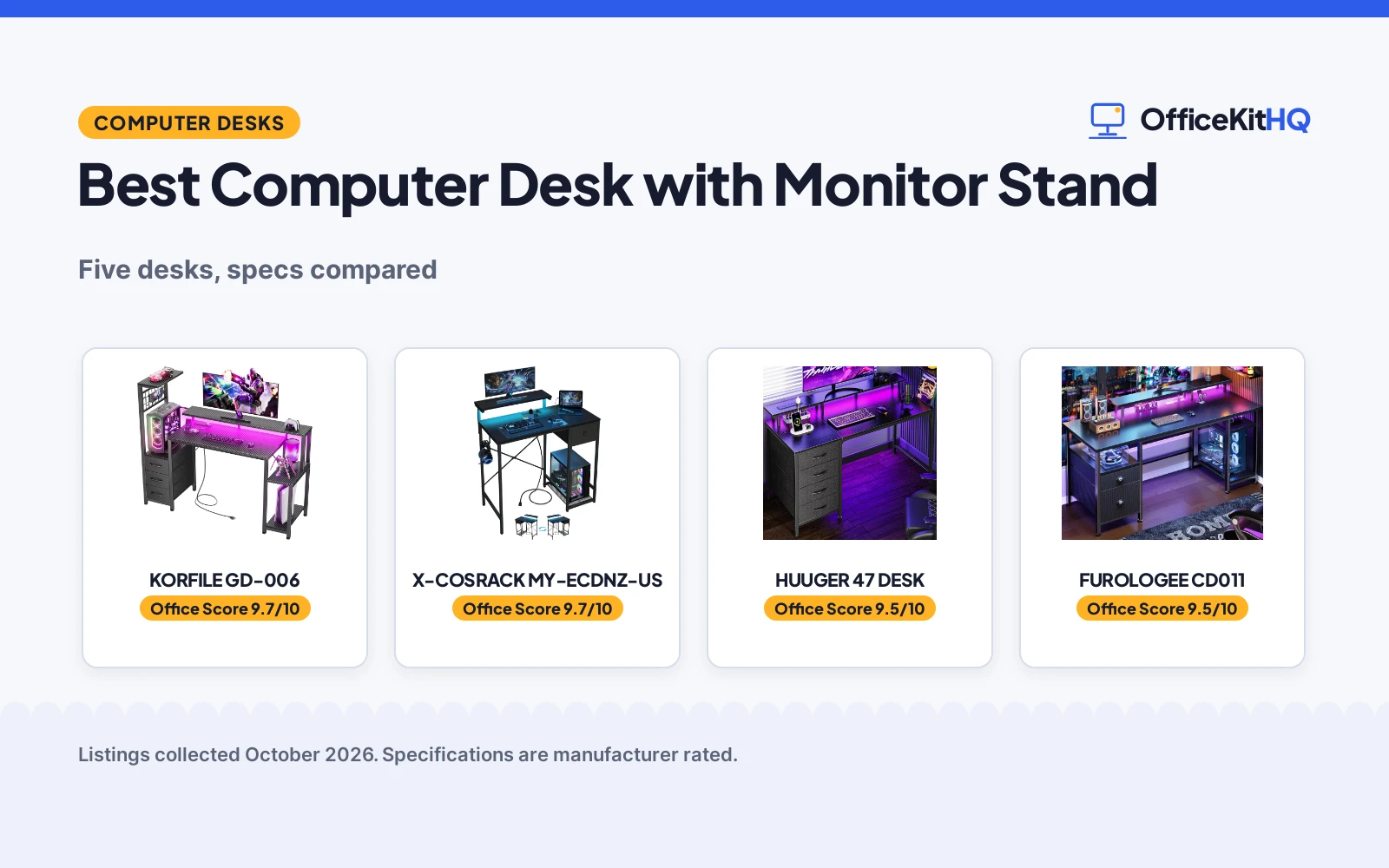 Best Computer Desk with Monitor Stand (2026): 5 Picks