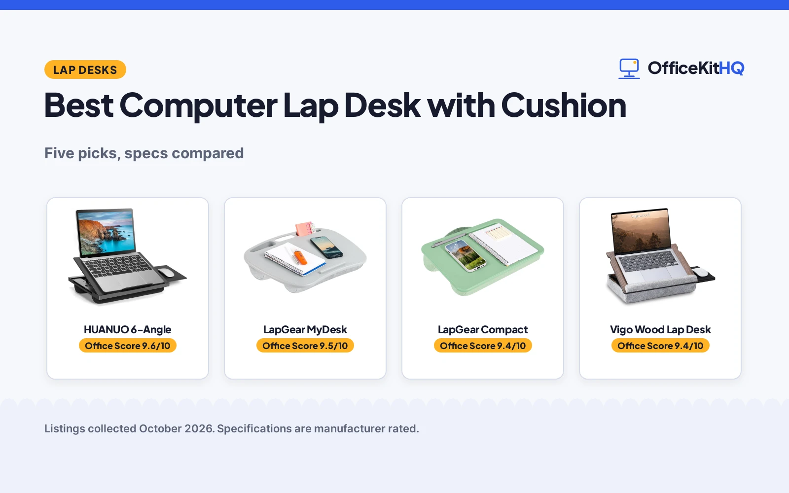 Best Computer Lap Desk with Cushion (2026): 5 Picks Compared