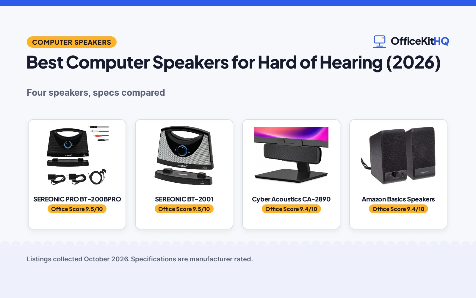 Best Computer Speakers for Hard of Hearing (2026): 4 Compared