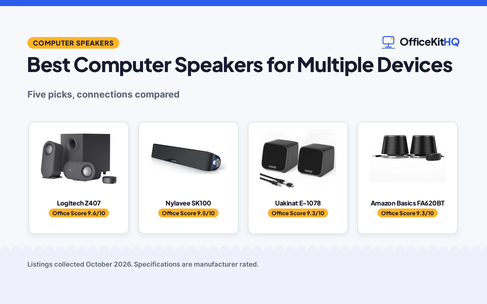 Best Computer Speakers for Multiple Devices (2026): 5 Compared