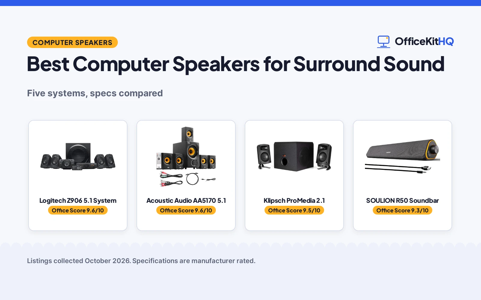 Best Computer Speakers for Surround Sound (2026): 5 Systems Compared