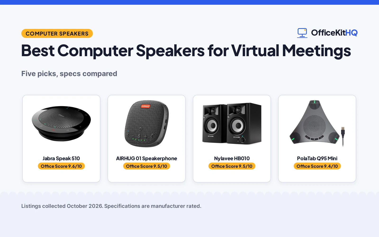 Best Computer Speakers for Virtual Meetings (2026): 5 Compared