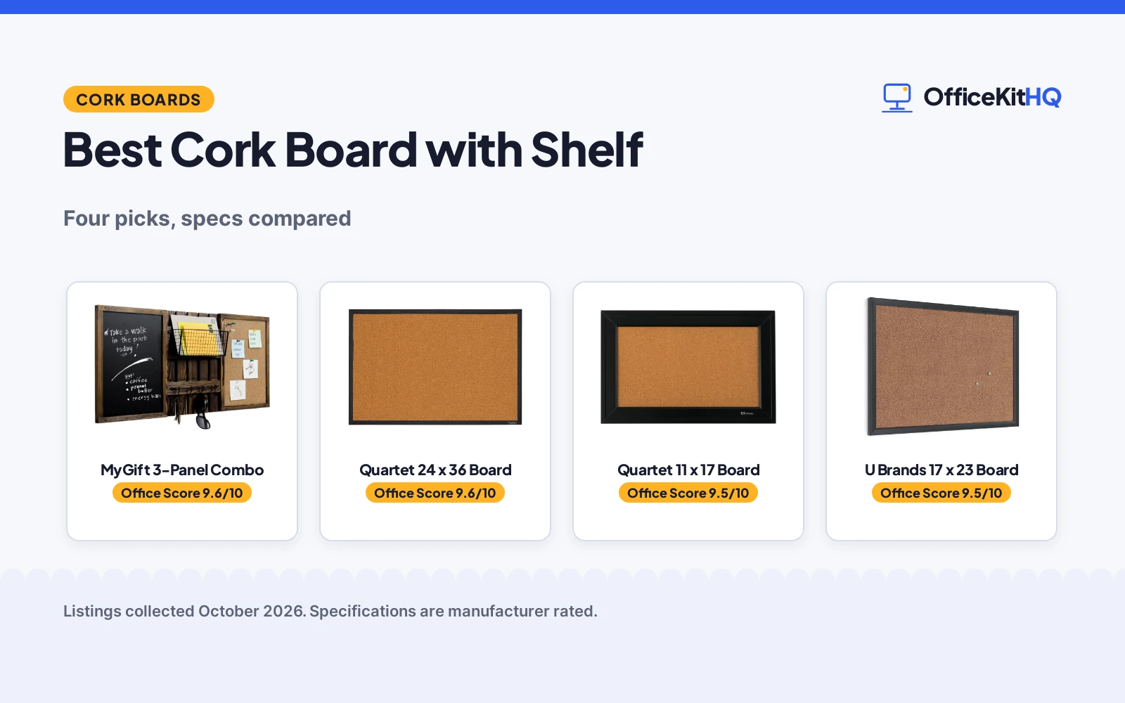 Best Cork Board with Shelf (2026): 4 Picks Compared