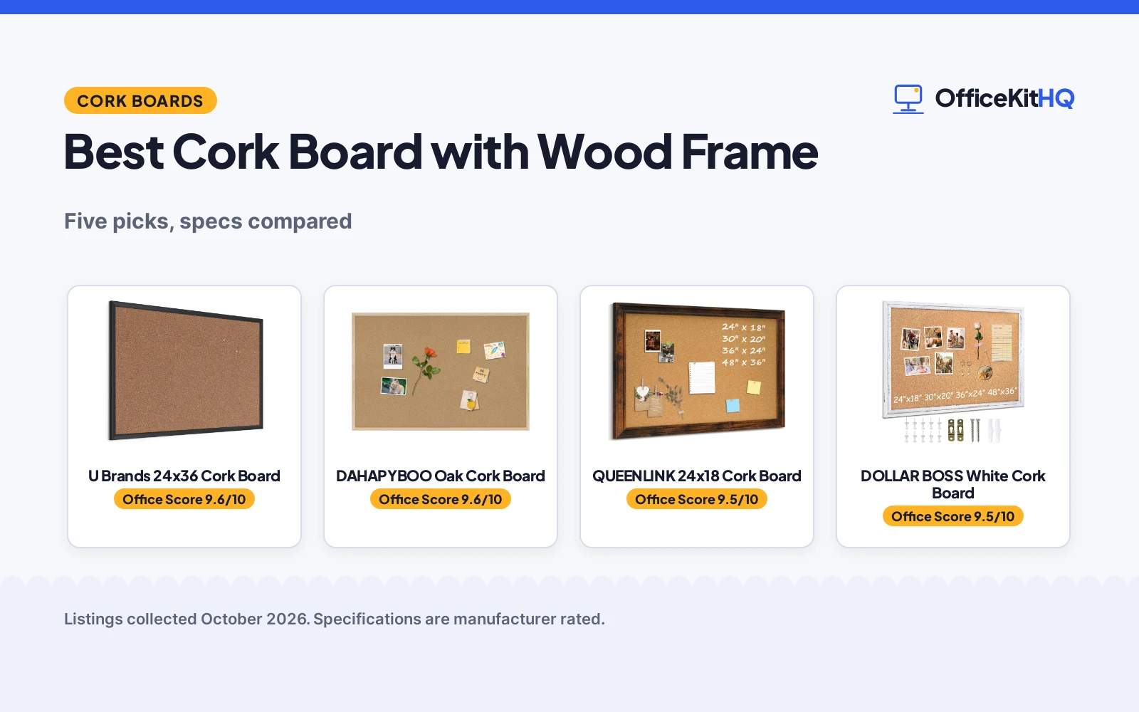 Best Cork Board with Wood Frame (2026): 5 Compared