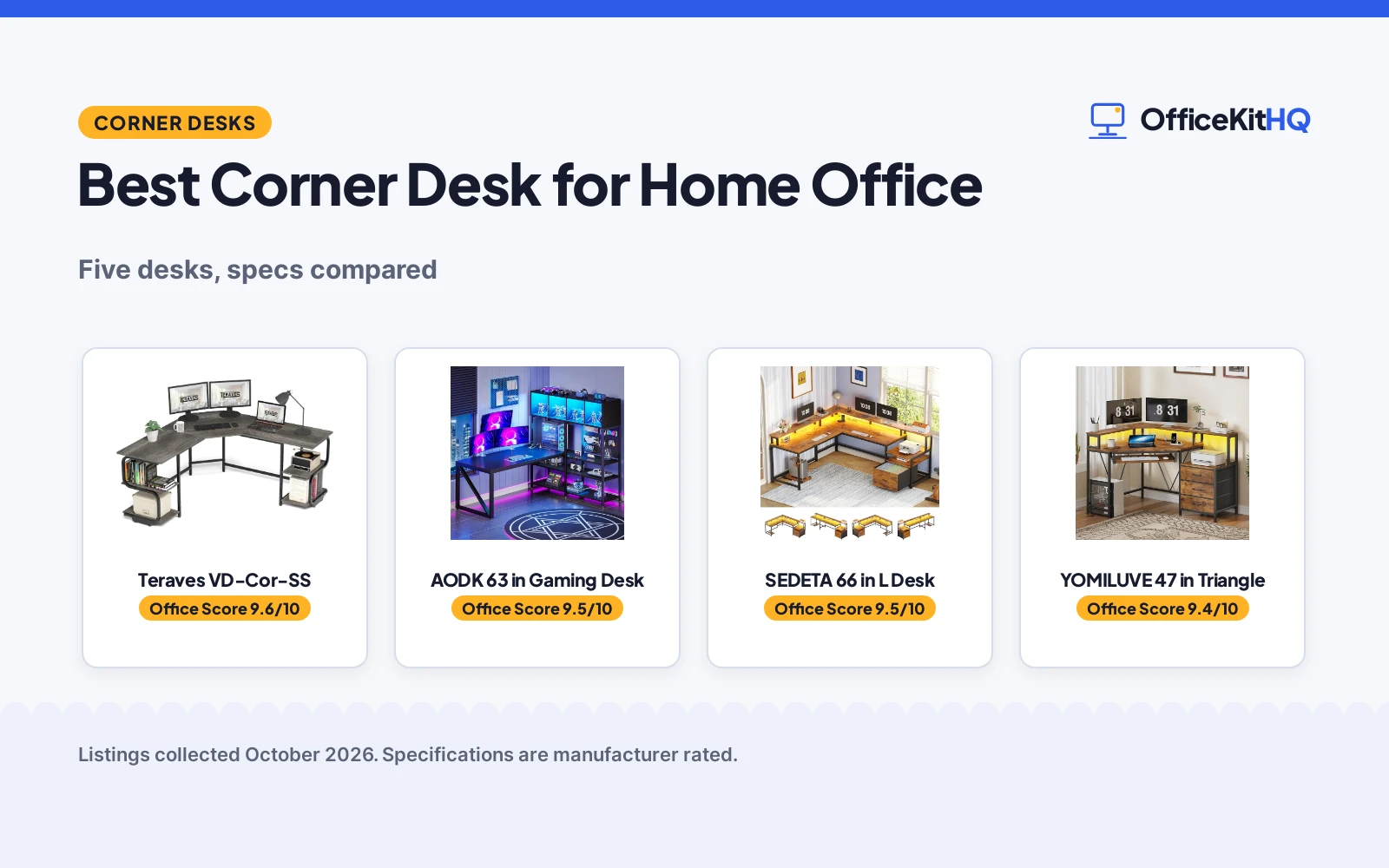 Best Corner Desk for Home Office (2026): 5 Desks Compared