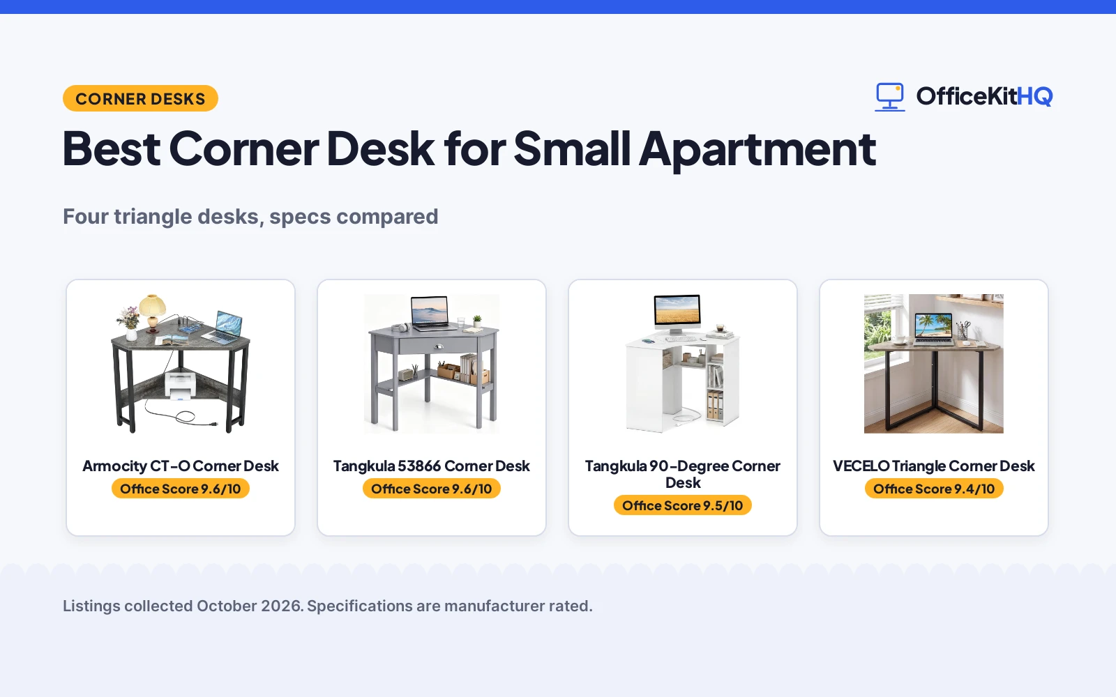 Best Corner Desk for Small Apartment (2026): 4 Compared