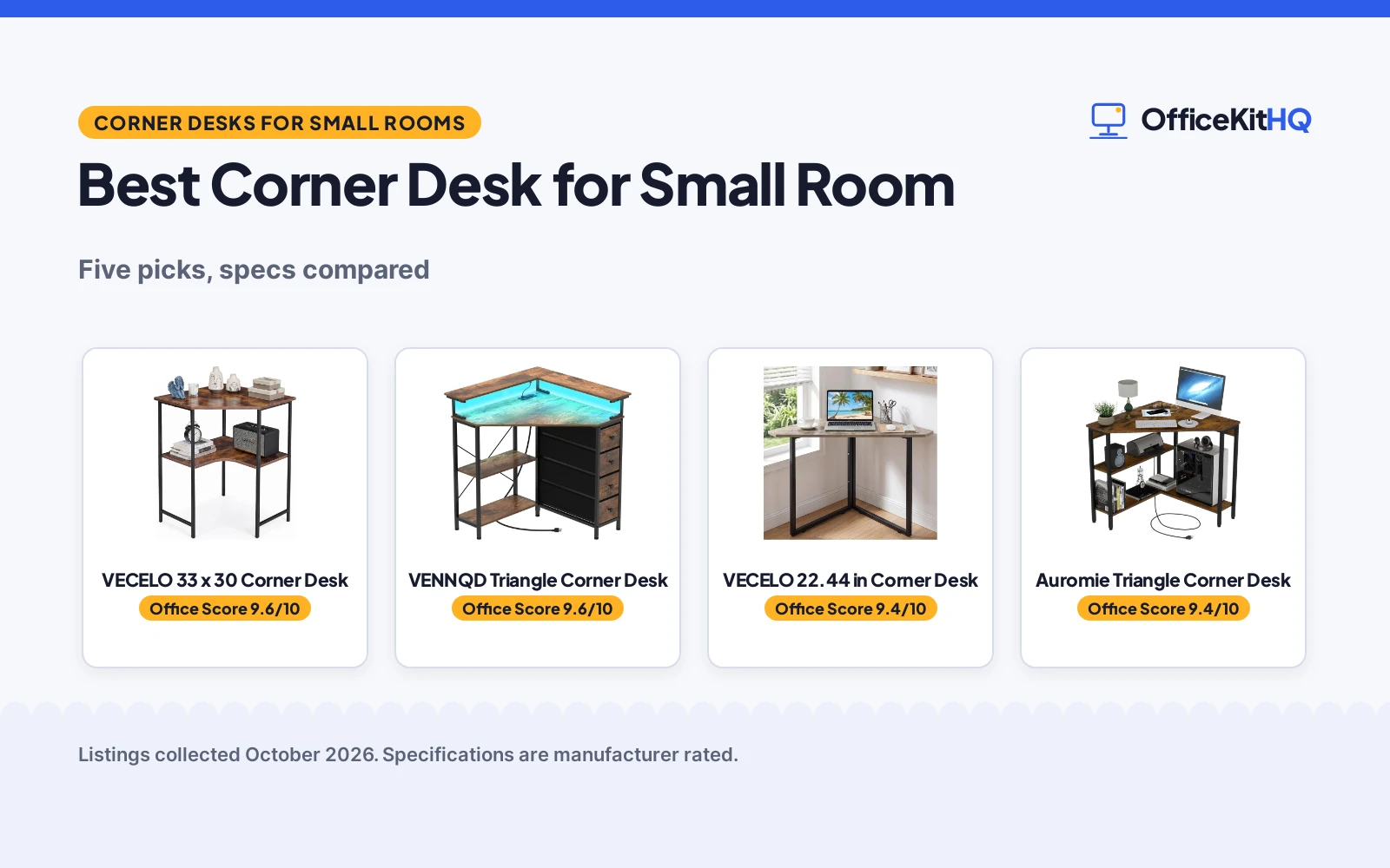 Best Corner Desk for Small Room (2026): 5 Picks Compared