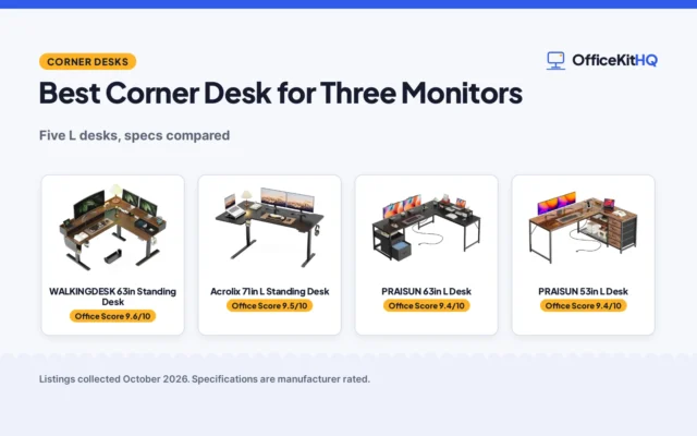 Best Corner Desk for Three Monitors (2026): 5 Picks