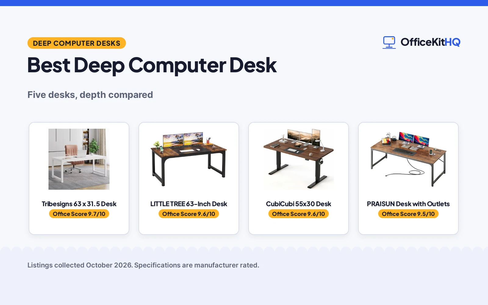 Best Deep Computer Desk (2026): 5 Desks Compared