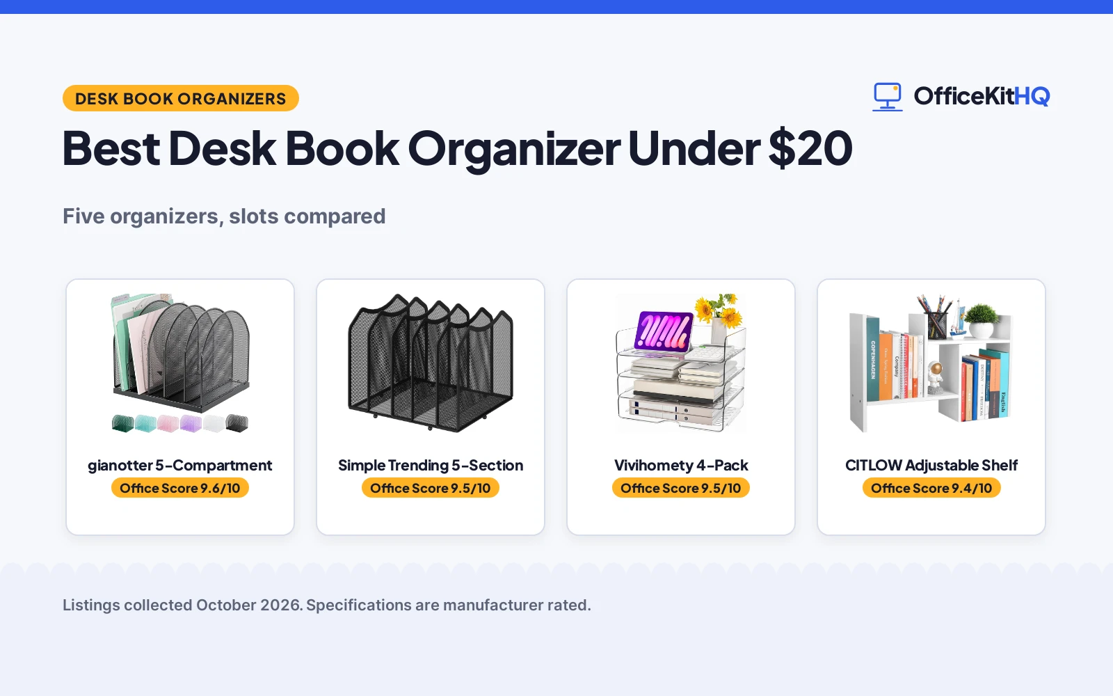 Best Desk Book Organizer Under $20 (2026): 5 Compared