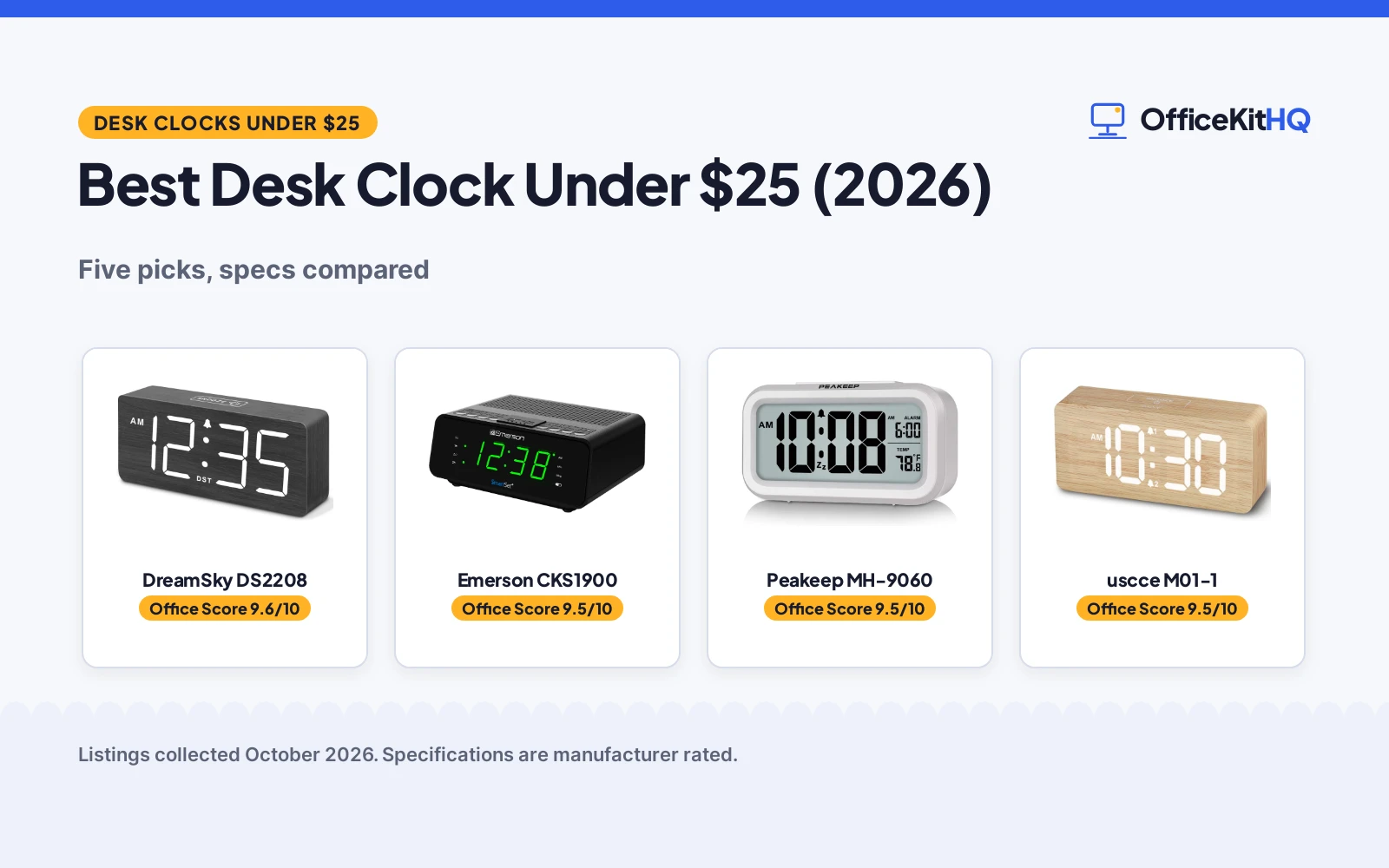 Best Desk Clock Under $25 (2026): 5 Picks Compared