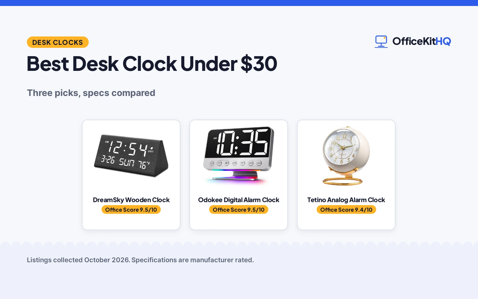 Best Desk Clock Under $30 (2026): 3 Picks Compared
