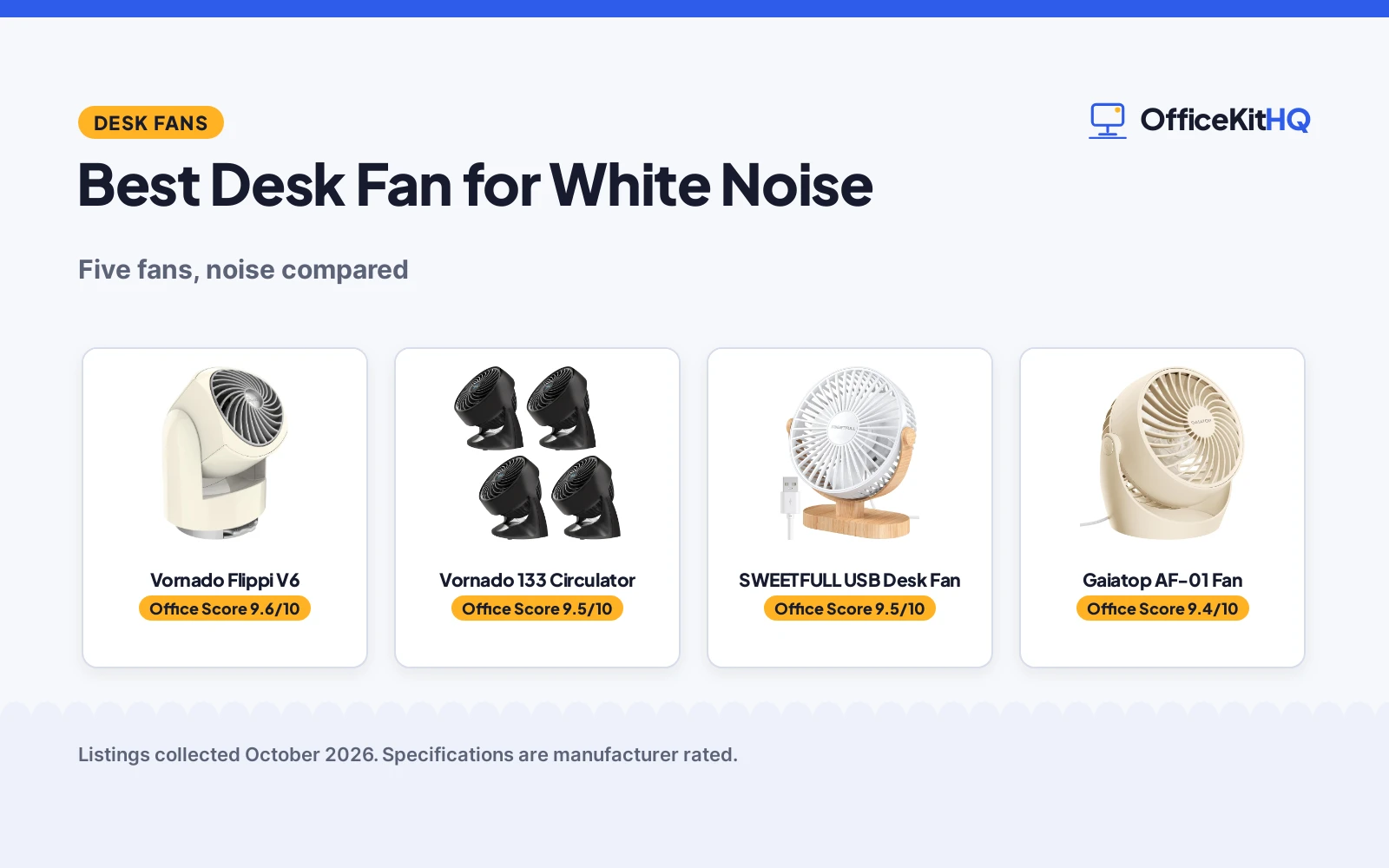 Best Desk Fan for White Noise: 5 Quiet Picks Compared