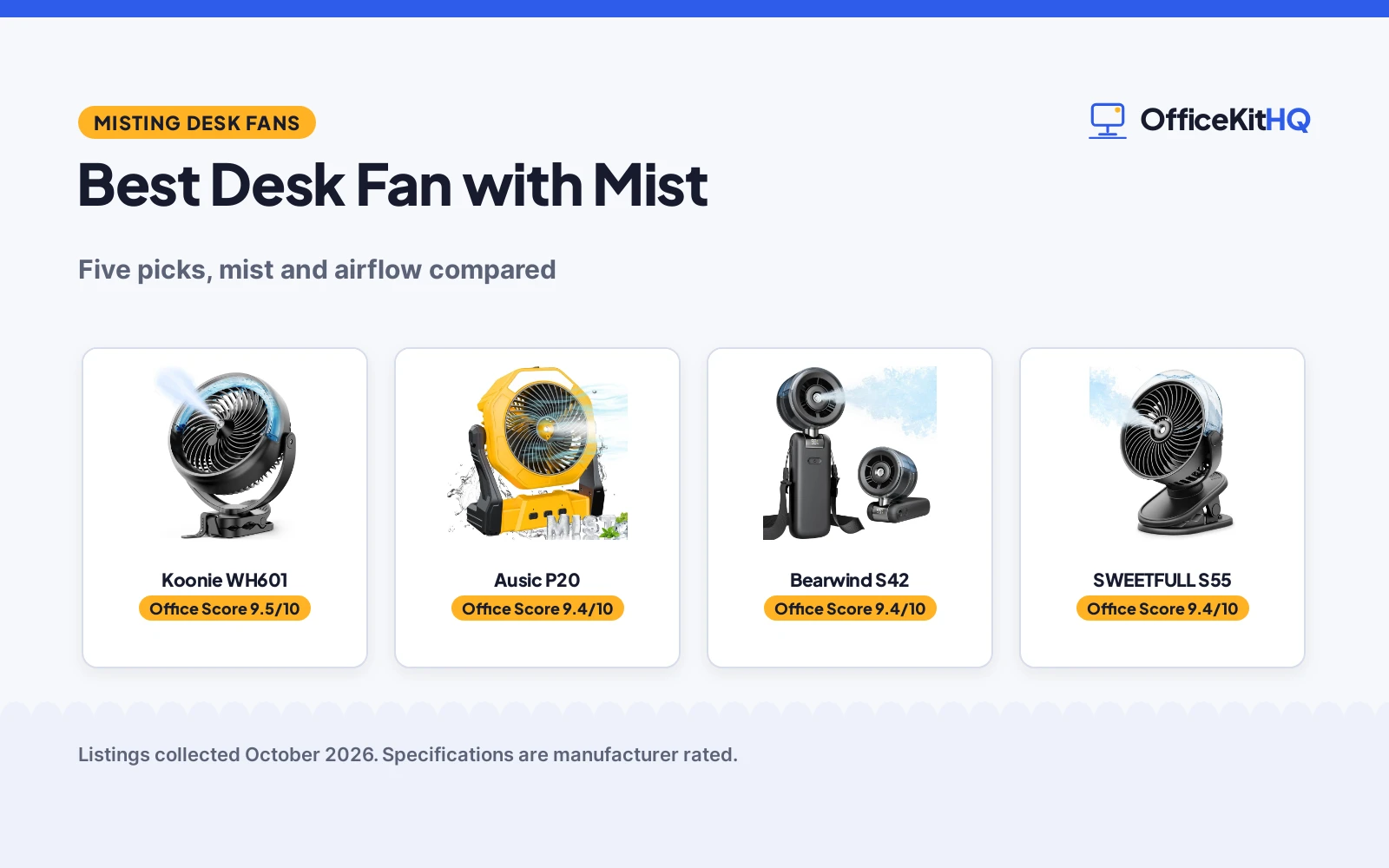 Best Desk Fan with Mist (2026): 5 Misting Fans Compared
