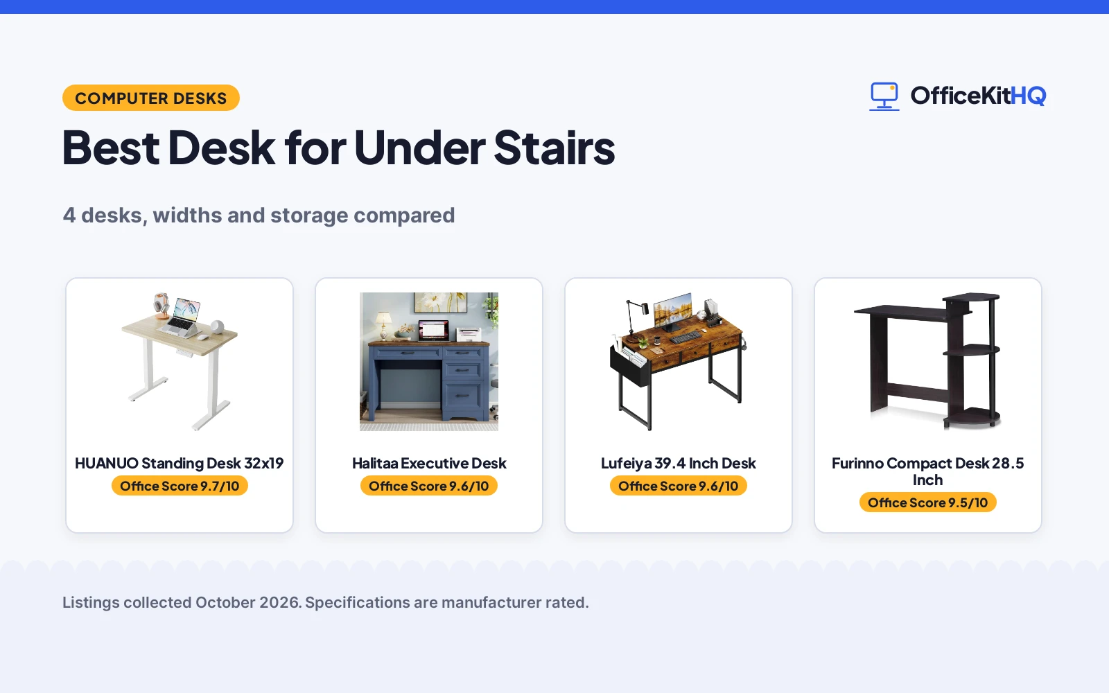 Best Desk for Under Stairs (2026): 4 Desks Compared