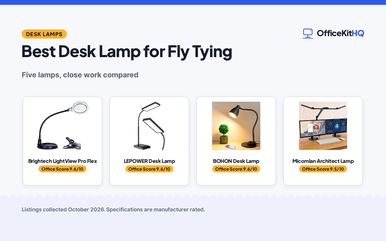 Best Desk Lamp for Fly Tying (2026): 5 Picks Compared
