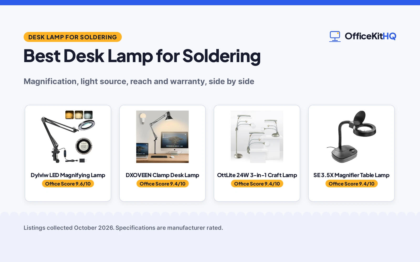 Best Desk Lamp for Soldering (2026): 4 Compared