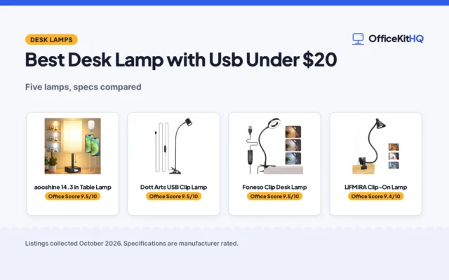 Best Desk Lamp with Usb Under $20 (2026): 5 Picks Compared