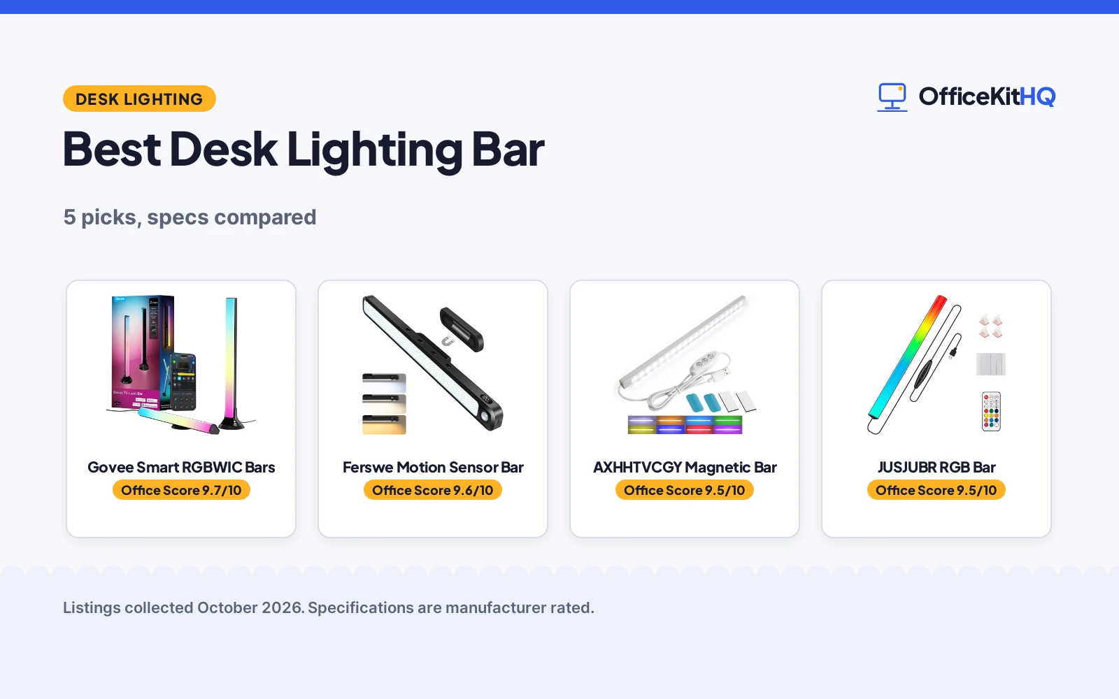 Best Desk Lighting Bar (2026): 5 Picks Compared