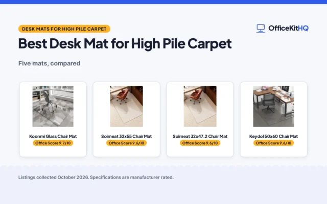 Best Desk Mat for High Pile Carpet (2026): 5 Compared