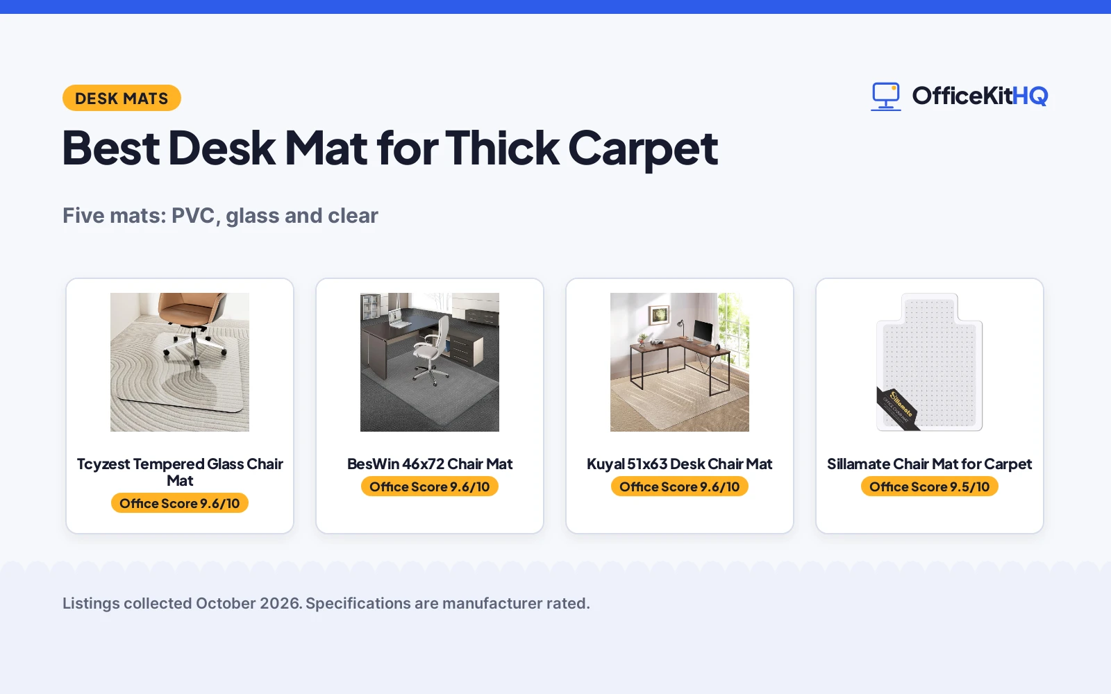 Best Desk Mat for Thick Carpet: 5 Compared