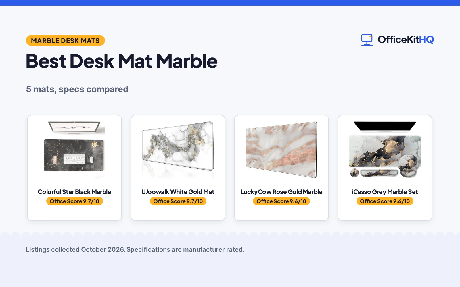 Best Desk Mat Marble (2026): 5 Marble Mats Compared