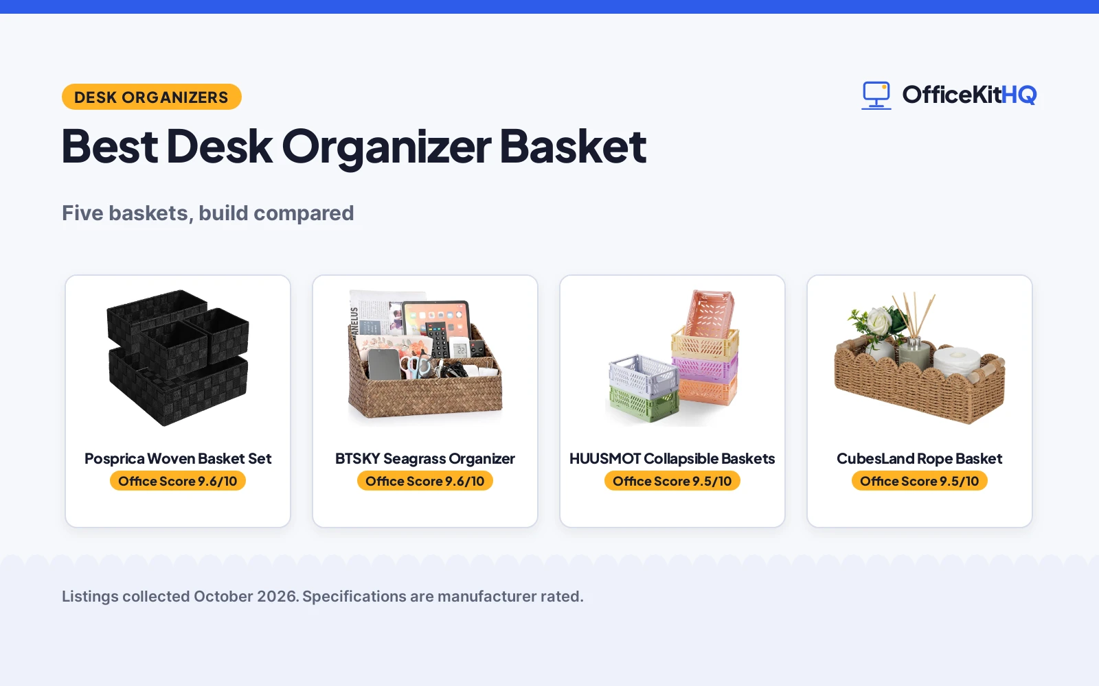 Best Desk Organizer Basket: Five Picks Compared