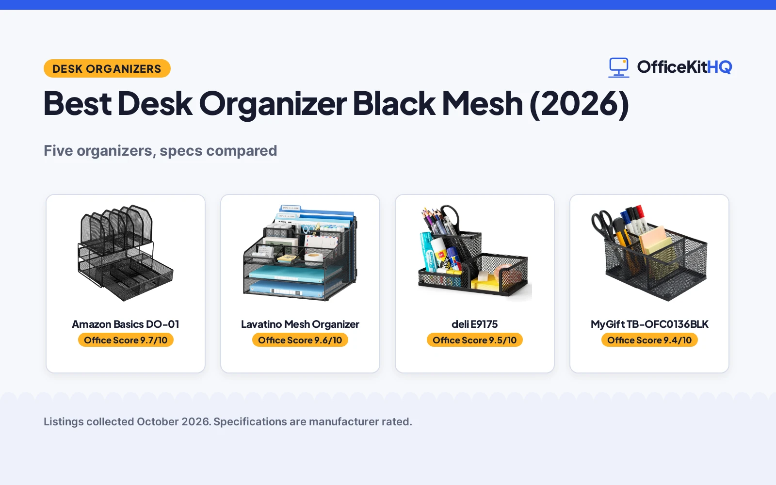 Best Desk Organizer Black Mesh (2026): 5 Compared