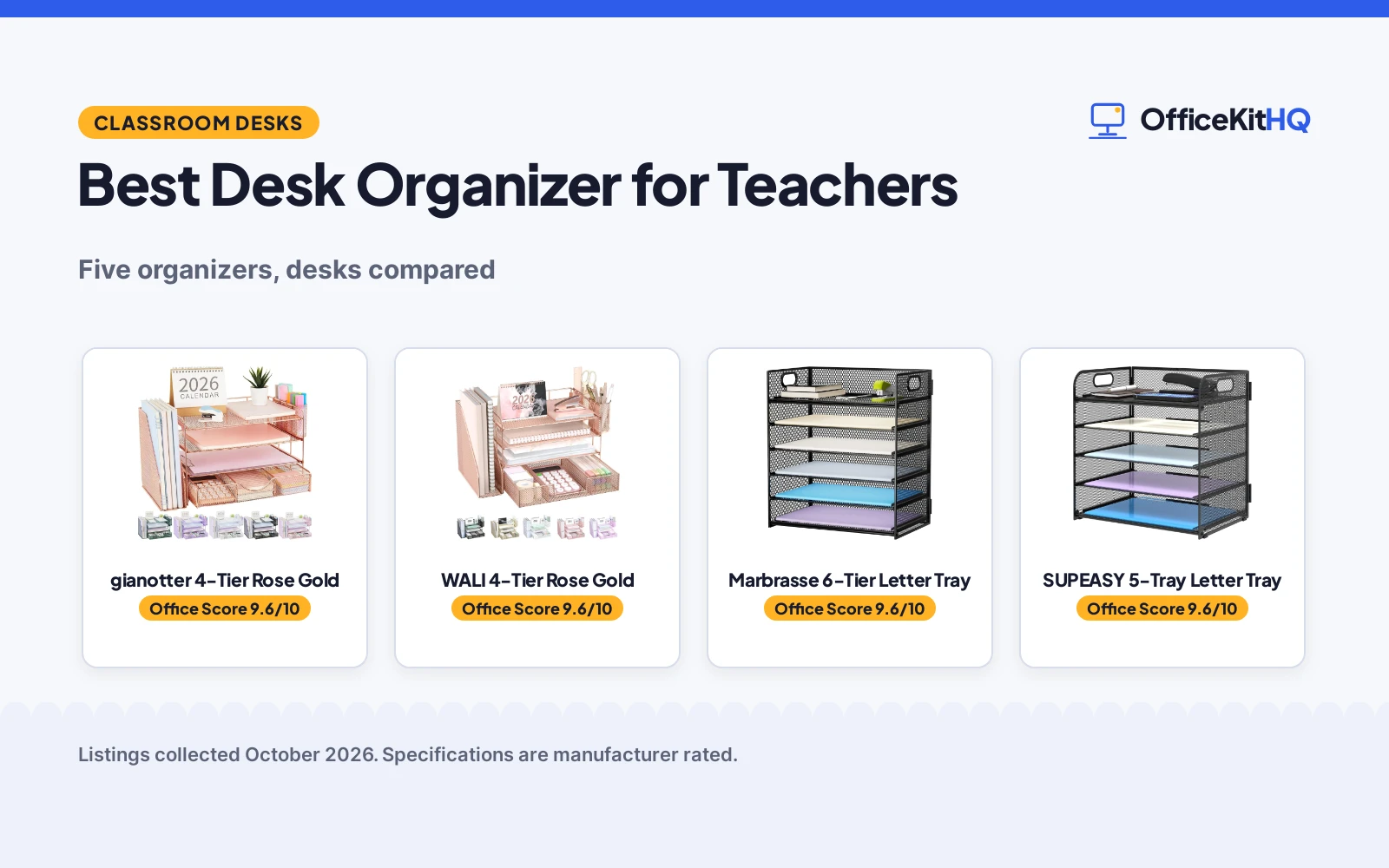 Best Desk Organizer for Teachers (2026): 5 Compared