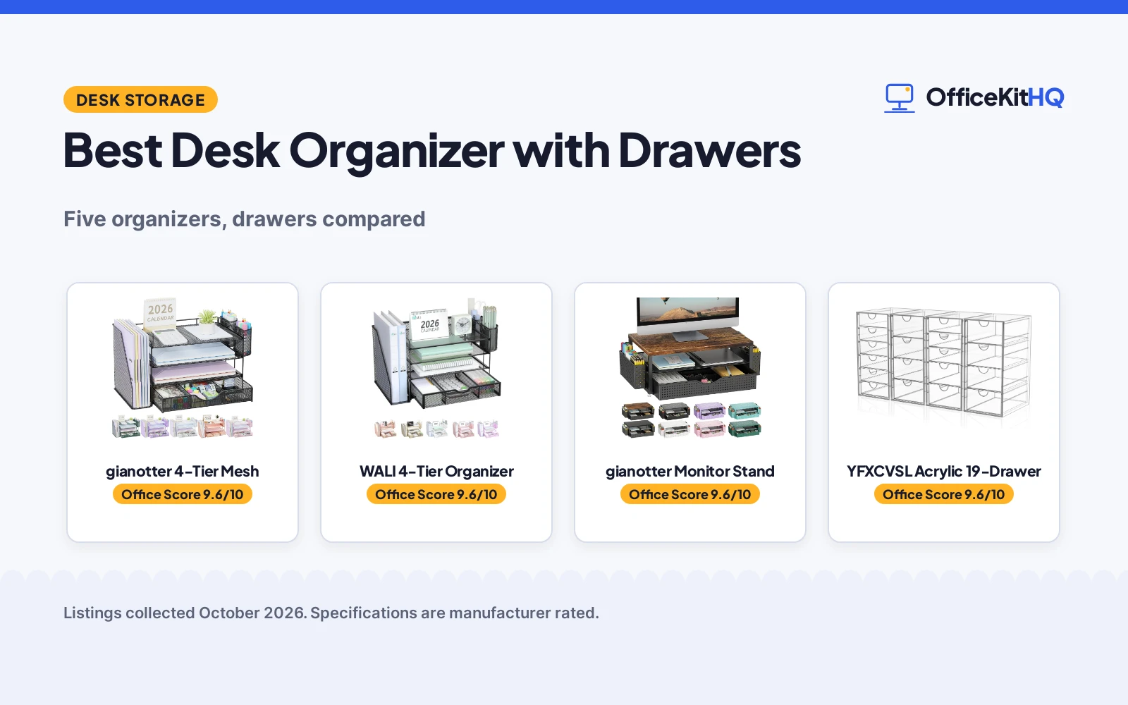 Best Desk Organizer with Drawers (2026): 5 Compared