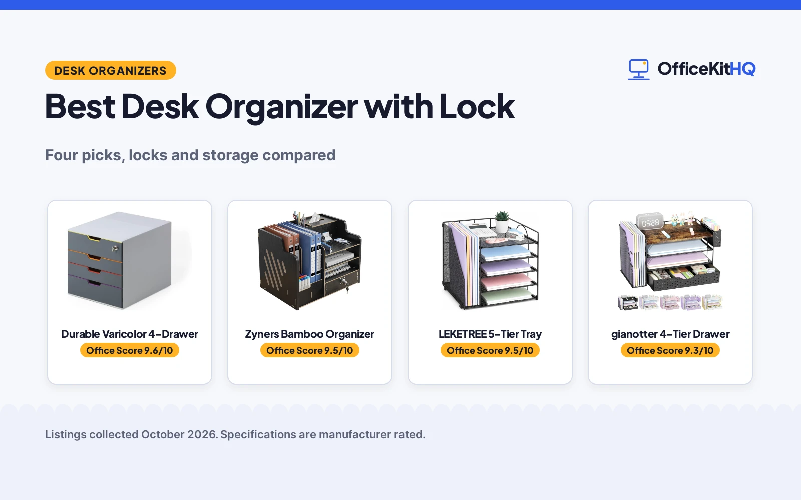 Best Desk Organizer with Lock (2026): 4 Picks Compared