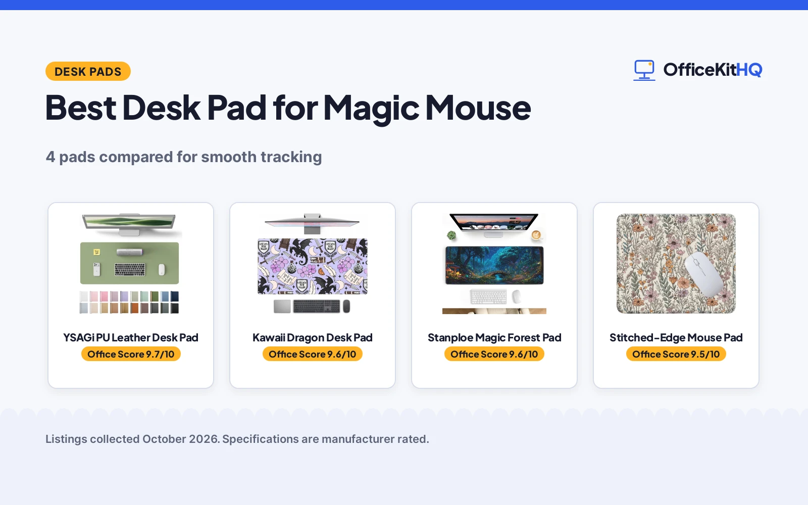 Best Desk Pad for Magic Mouse: 4 Pads Compared