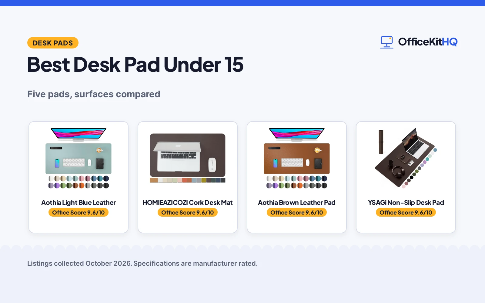 Best Desk Pad Under 15 (2026): 5 Desk Pads Compared