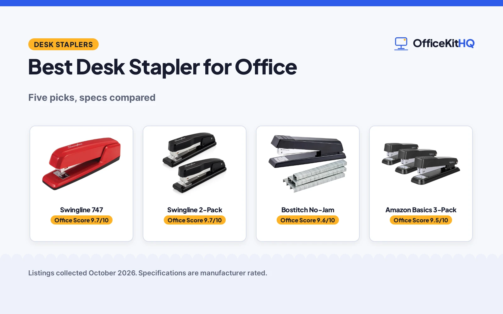 Best Desk Stapler for Office (2026): 5 Picks Compared