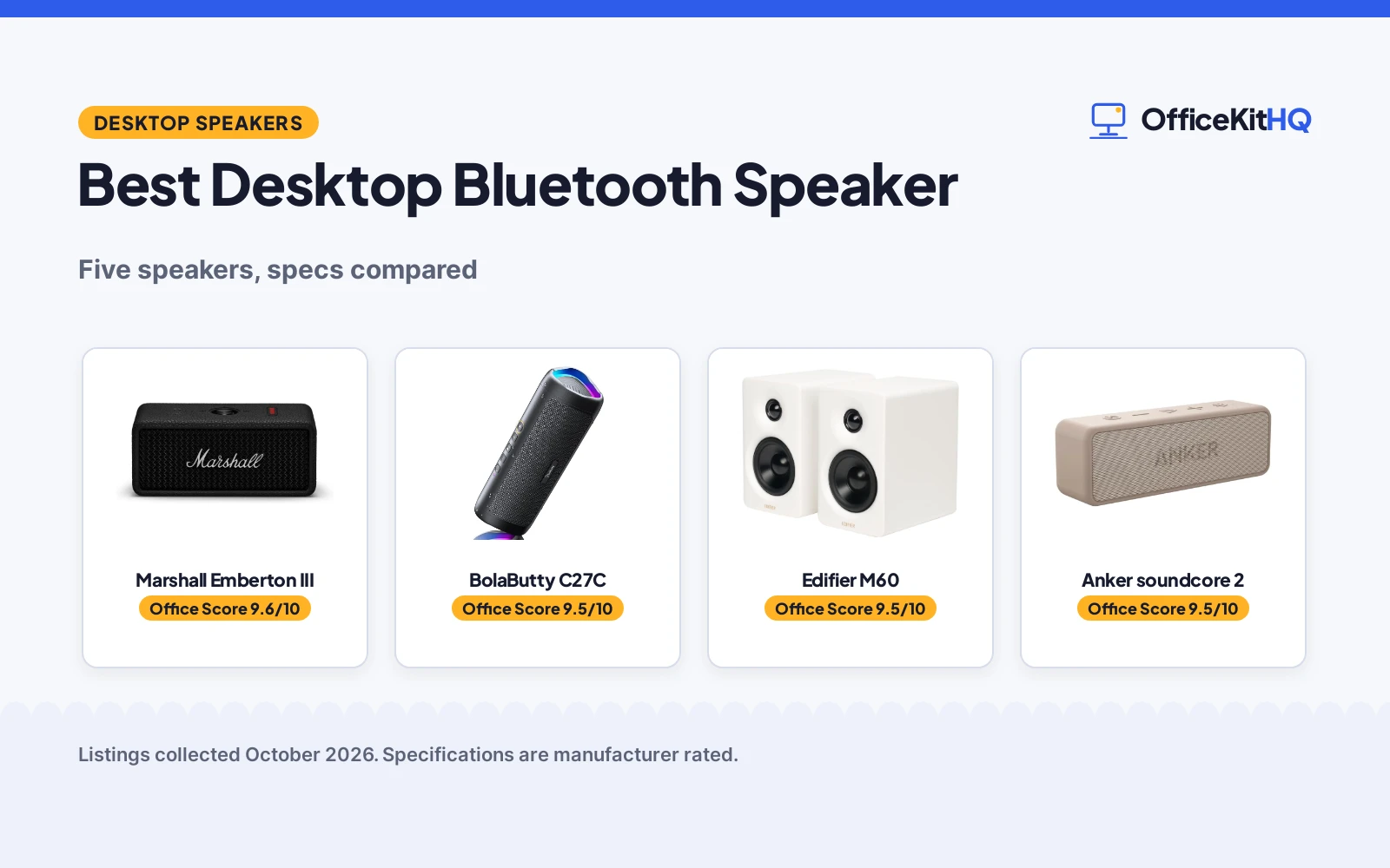 Best Desktop Bluetooth Speaker (2026): 5 Compared by Spec