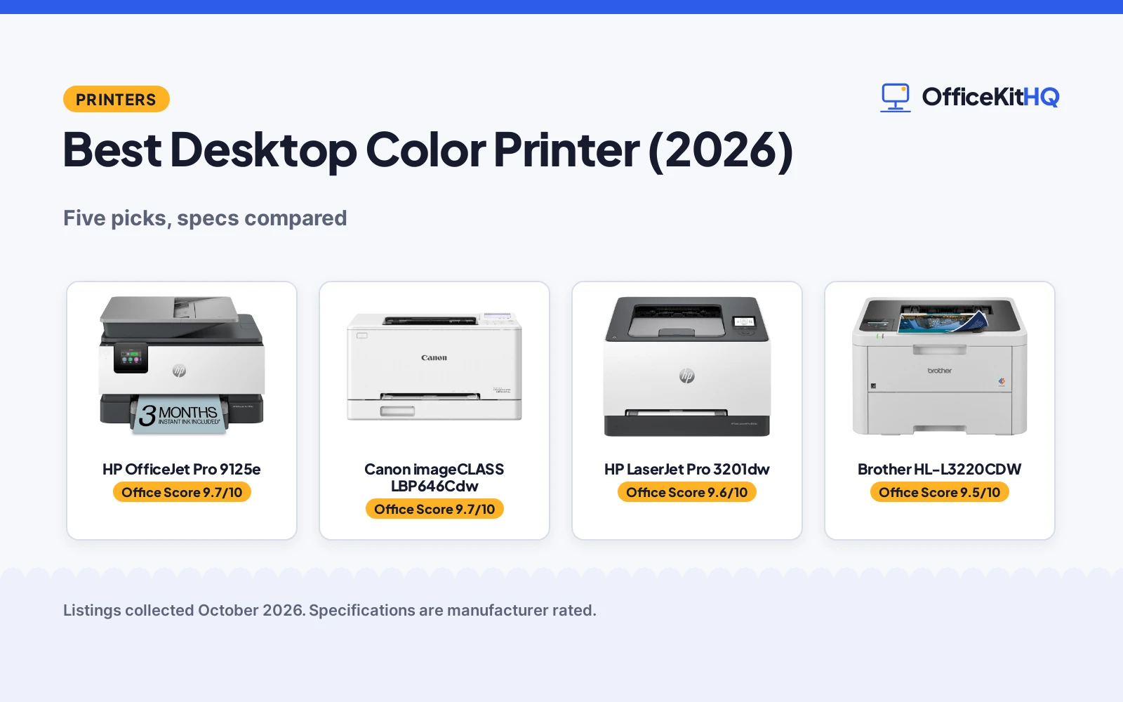 Best Desktop Color Printer (2026): 5 Picks Compared