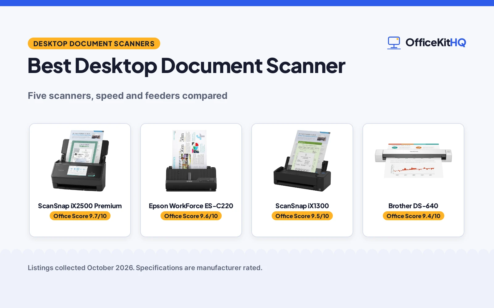 Best Desktop Document Scanner (2026): 5 Scanners Compared
