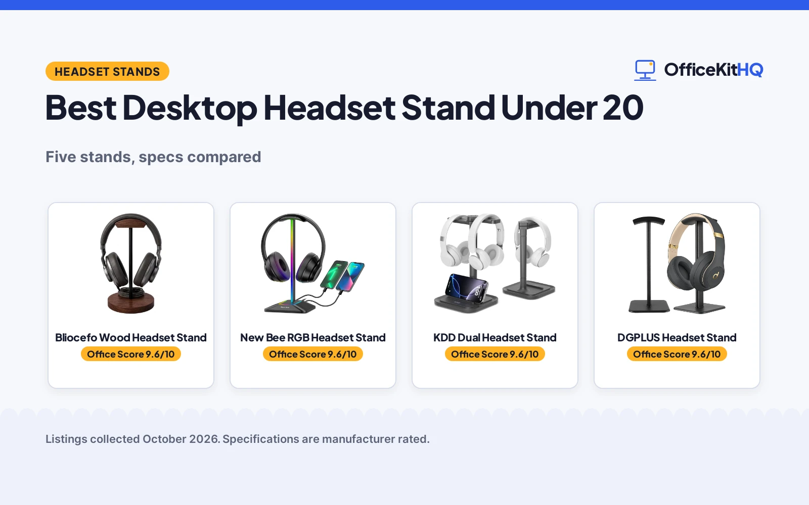 Best Desktop Headset Stand Under 20 (2026): 5 Compared