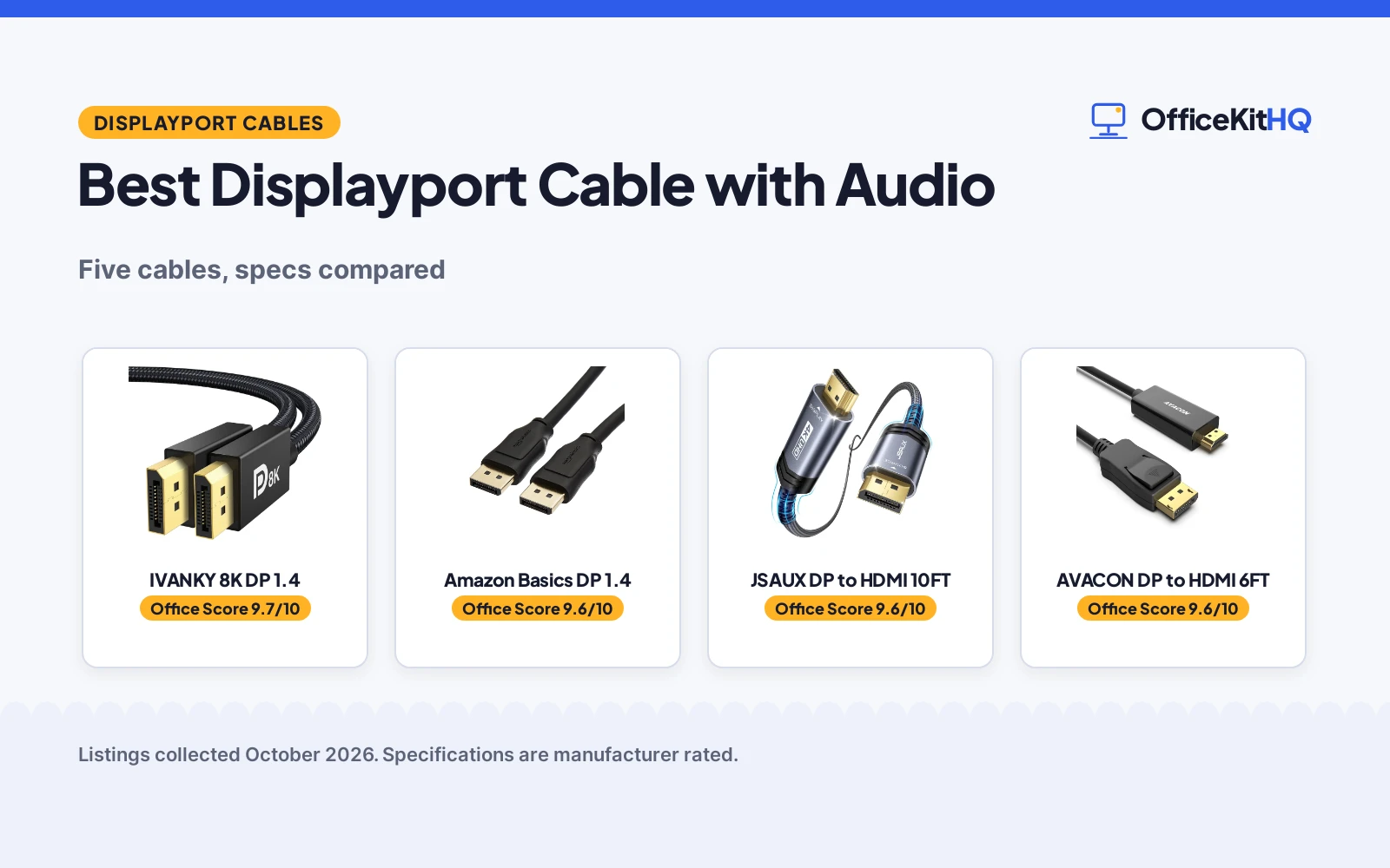 Best Displayport Cable with Audio: 5 Cables Compared