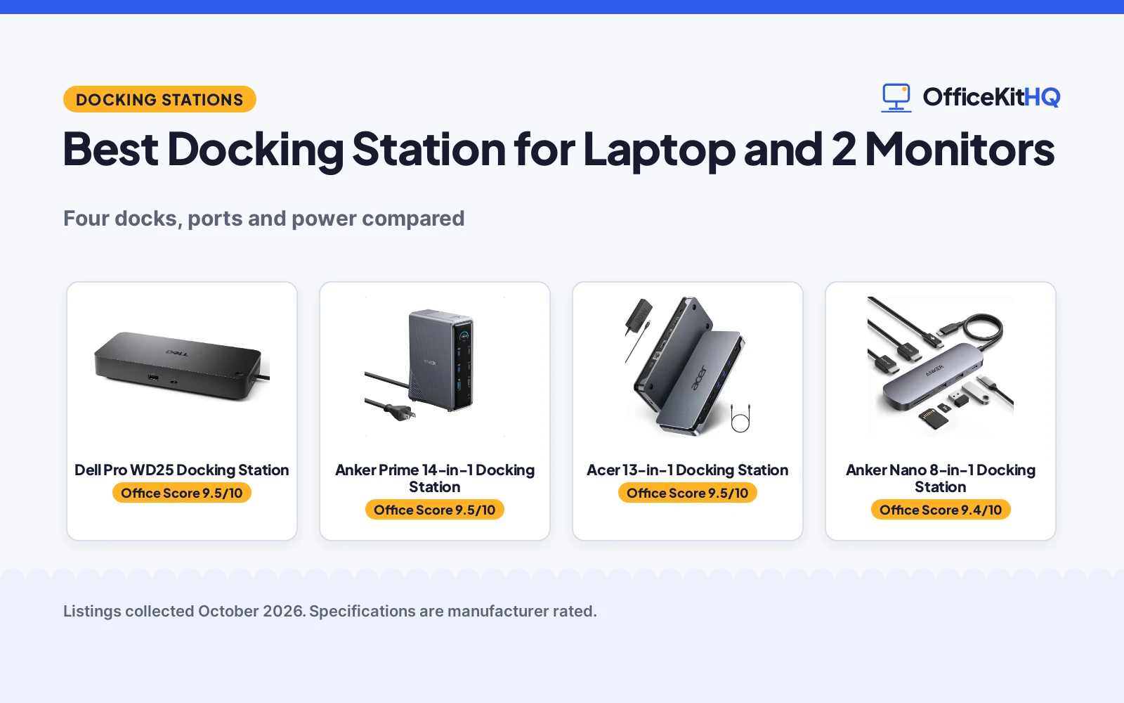 Best Docking Station for Laptop and 2 Monitors: 4 Compared