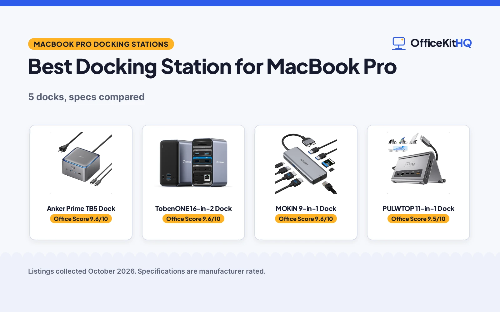 Best Docking Station for MacBook Pro (2026): 5 Compared