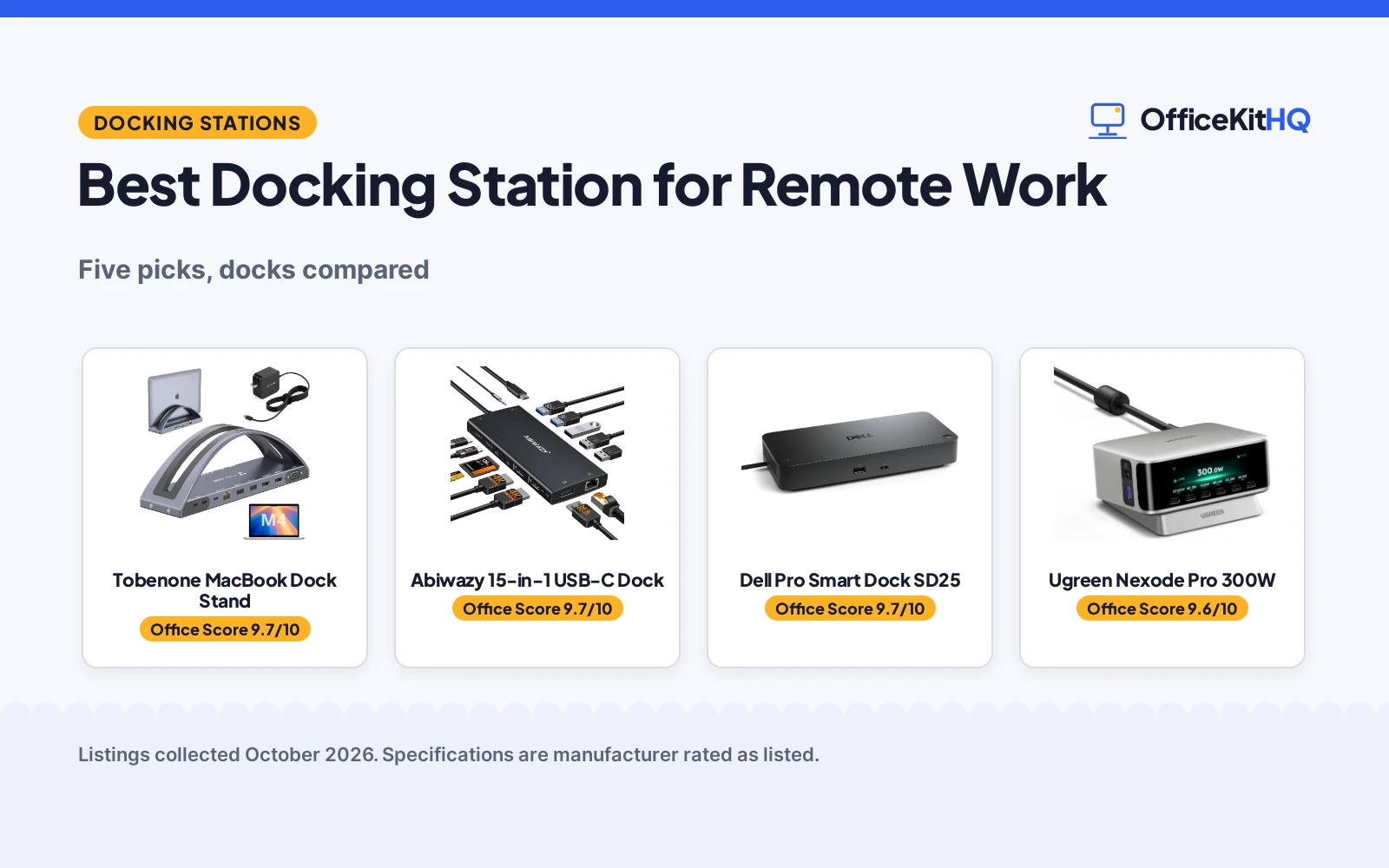Best Docking Station for Remote Work (2026): 5 Compared